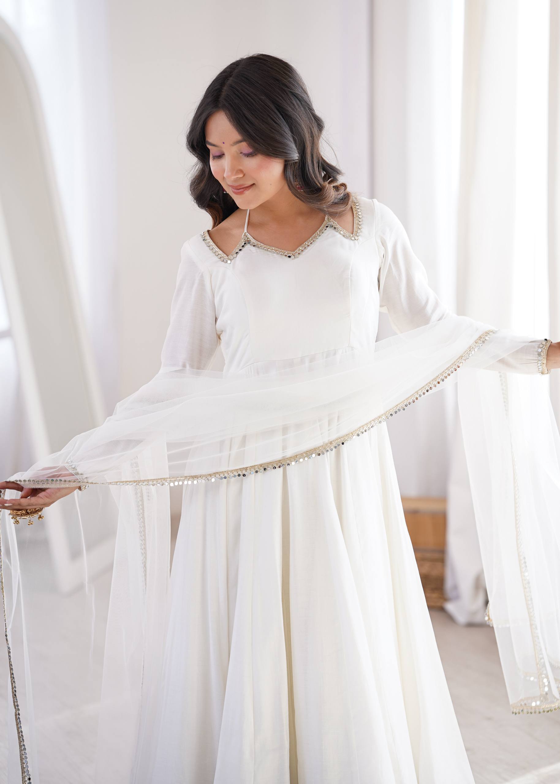 Festive Anarkli Suits with Fency Neck design