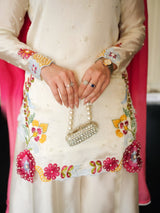 Ivory Pakistani Floral Farshi Salwar Suit Set
