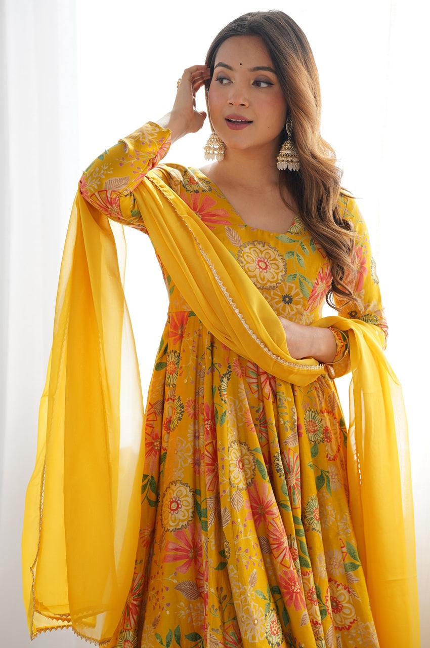 Floral Designer Peplum Plazo Kurta Set
