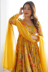 Floral Designer Peplum Plazo Kurta Set