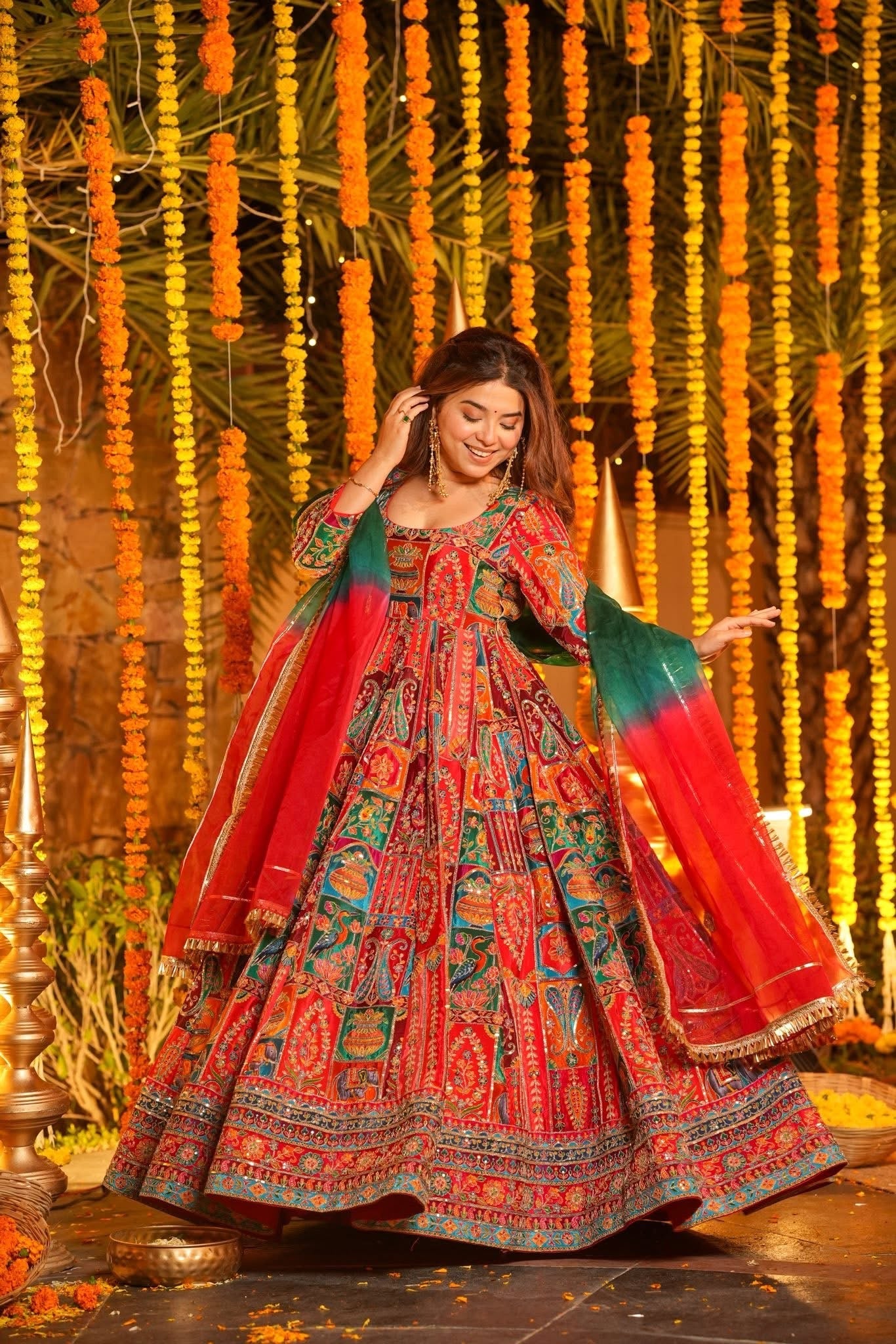 Rangsha Heavy Embroidered Maxi Set