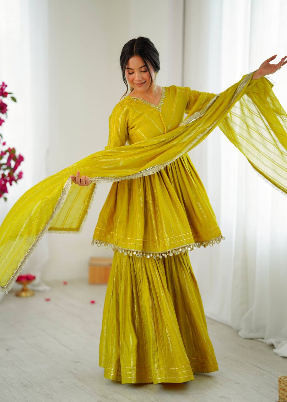 Sharvi Designer woven sharara set