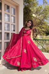 Raktima Anarkali Silk Suit Set