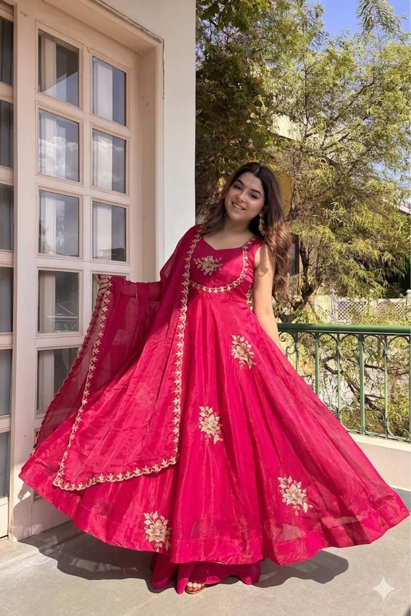 Raktima Anarkali Silk Suit Set