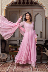 Katha Baby Pink Hand Work Suit Set