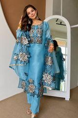 Sunehri Floral Embroidered Suit Set