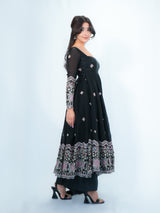 Anarkali Suit With Duppata & Plazo Festive Wear Set