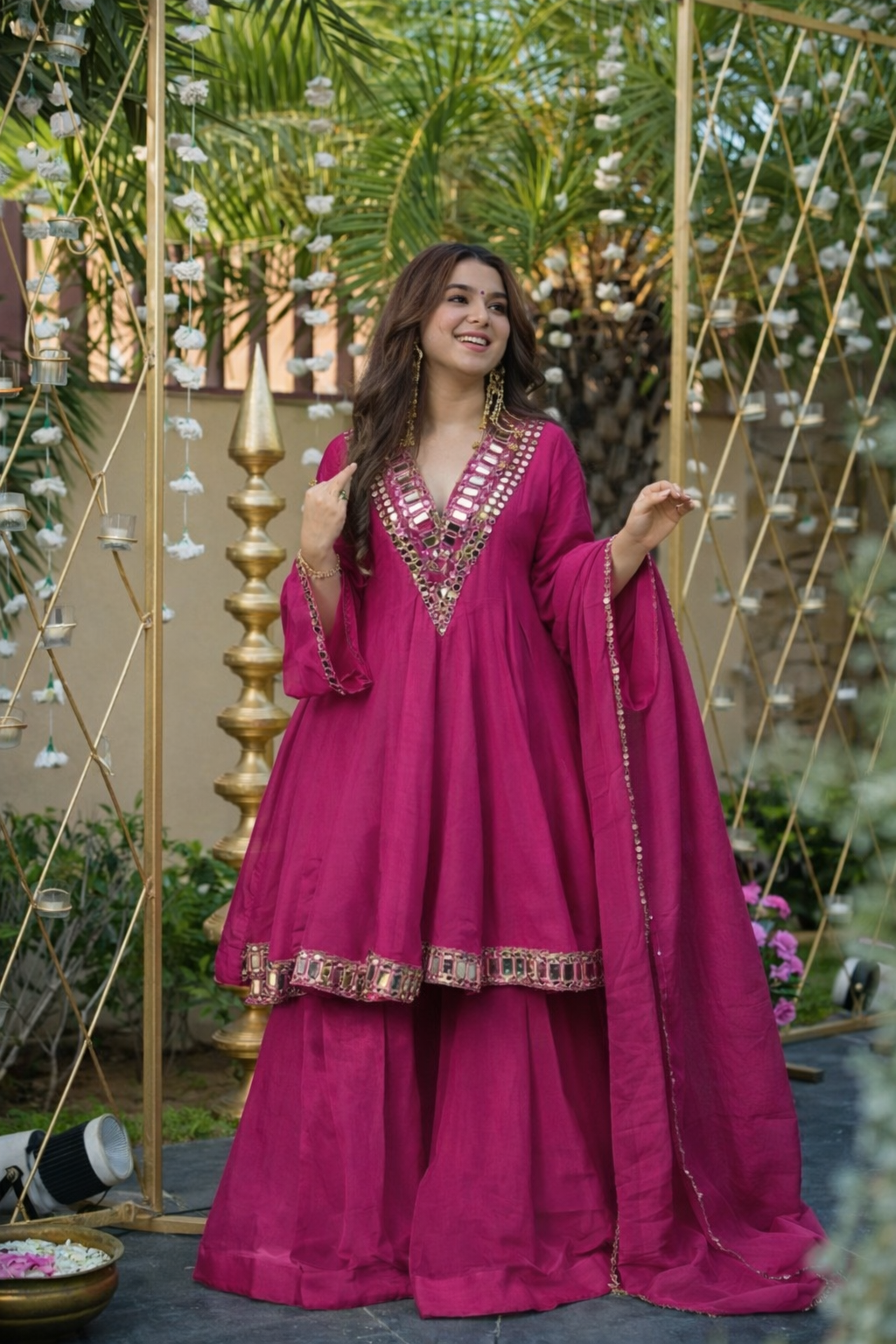 Ivory Shishmahal Palazzo Suit