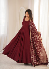 Chanderi 16 Kali Anarkali With Designer Dupatta